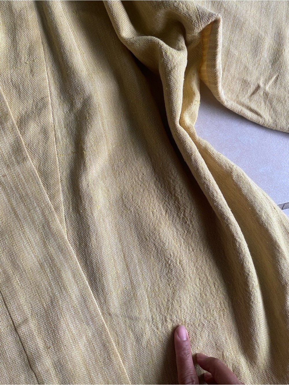 Vintage Fall Lightweight Mustard Yellow Kimono Jacket - Picture 3 of 5